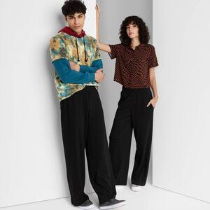 Wild Fable Sweatpants Unisex Medium Black Pull On Straight Leg High Rise NWT